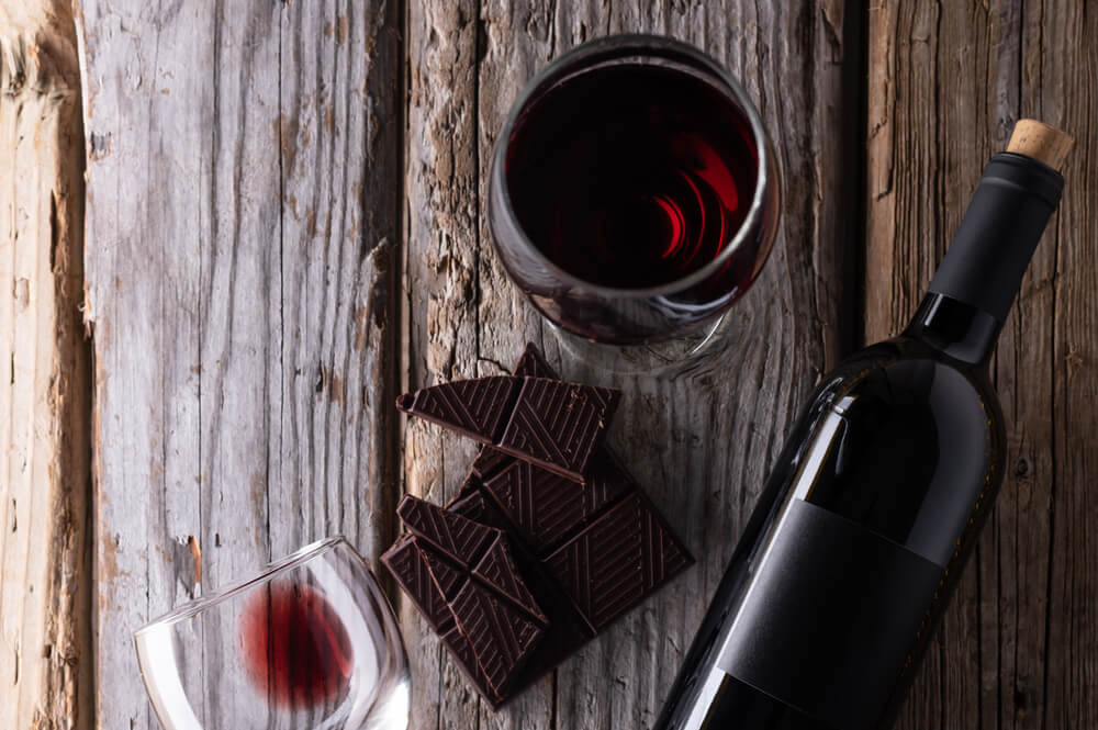 vinho e chocolate zinfandel e chocolate amargo