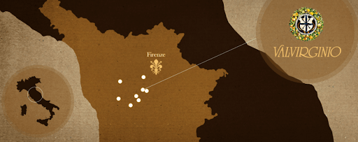 Mapa com a localização da vinícola Colli Fiorentini em Firenze