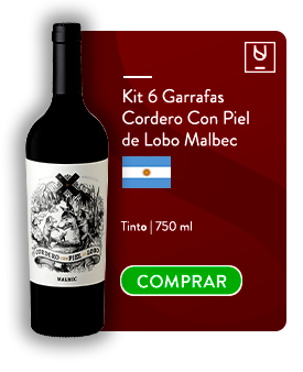 Card Kit 6 Garrafas Cordero Con Piel de Lobo Malbec.
