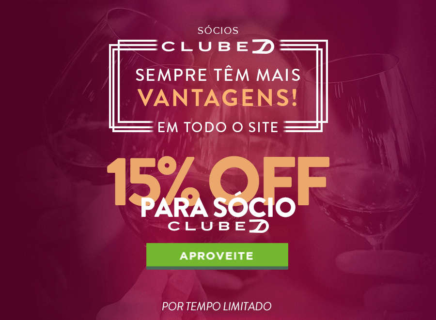 15% OFF sócios ClubeD