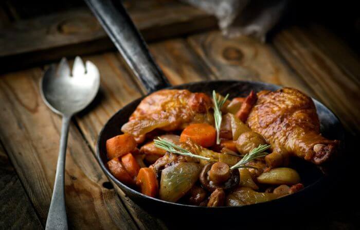 Coq au Vin é uma ótima dica para harmonização com vinhos pinot noir