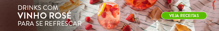 Banner texto drinks com vinho rosé.