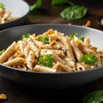 Penne ao molho de gorgonzola e nozes.