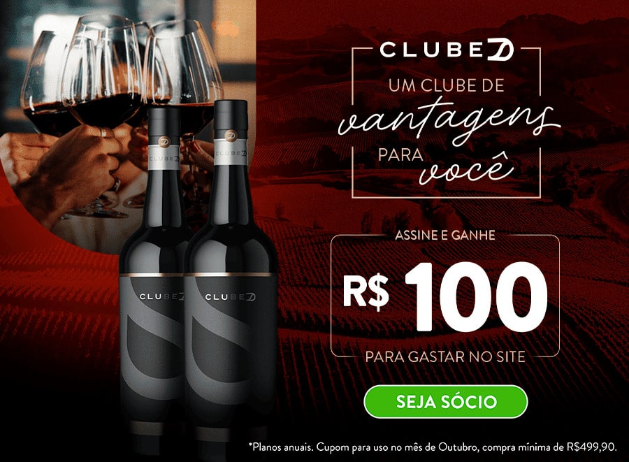 Campanha ClubeD Assine e Ganhe R$ 100 Vinho Divvino