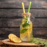 Limonada de manjericão com gengibre.