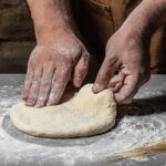 Massa de pizza de fermentação natural.
