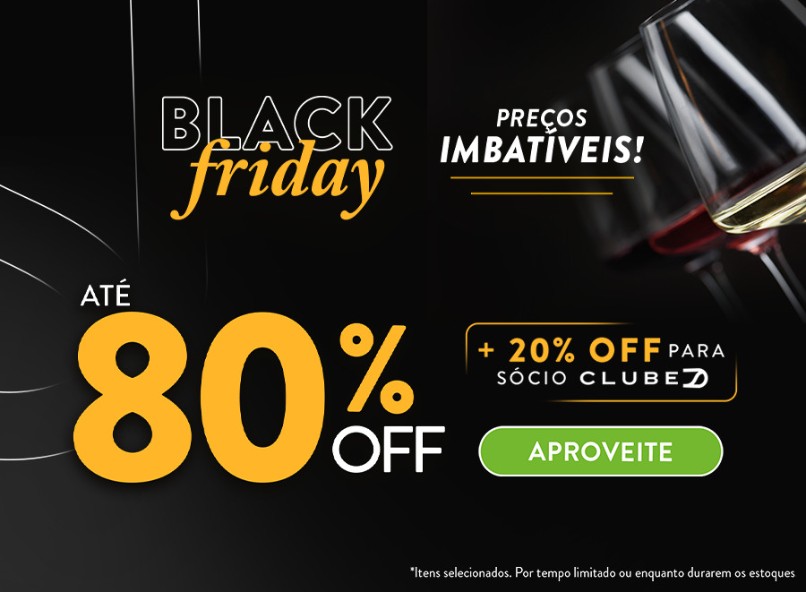 Banner Black Friday 80% off Vinhos Divvino