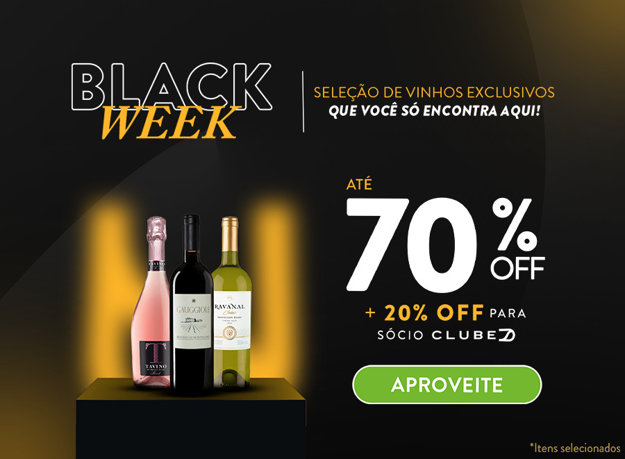 Campanha Black Week 70% off Vinhos Divvino