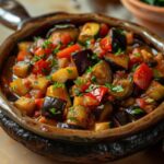 Caponata de berinjela de forno.