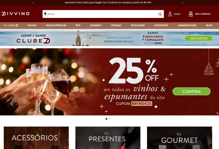 Página inicial do site