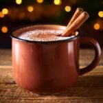 porção de chocolate quente com licor